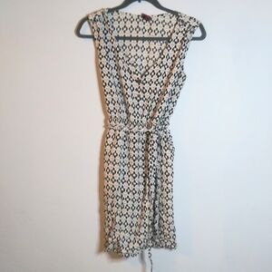 Merona| Tan/Black Print Dress Sz M